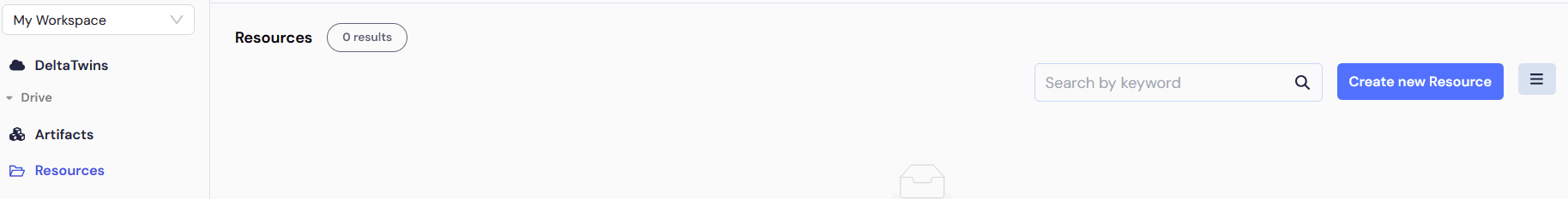 Create resource button